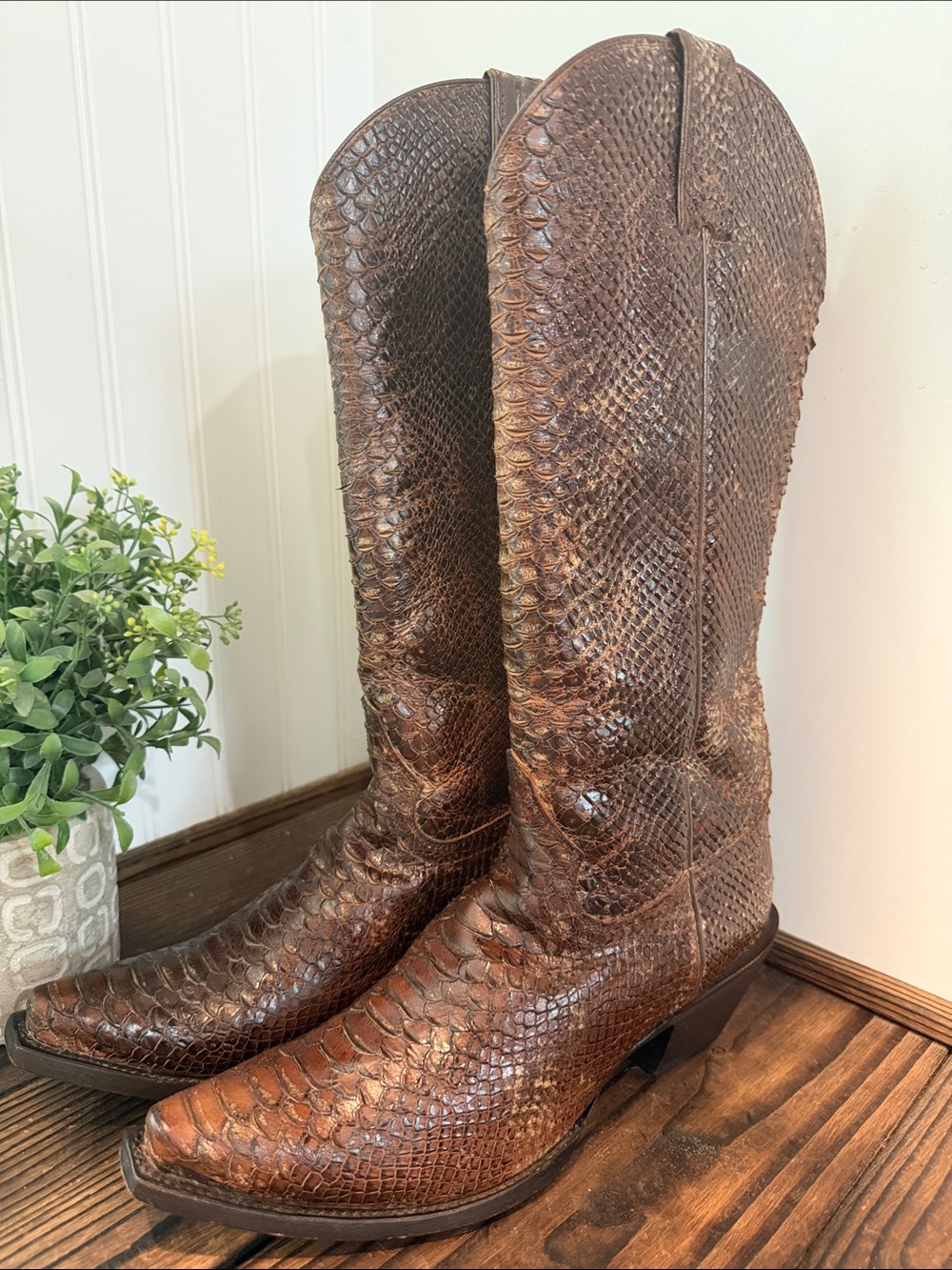 Idyllwind Women’s Smokn’ Western Snakeskin Print Leather Boots Snip Toe - Picture 3 of 8